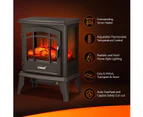 16 Inch Panoramic Electric Fireplace Heater Stove 1800W Portable Flame Thermostat