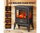 16 Inch Panoramic Electric Fireplace Heater Stove 1800W Portable Flame Thermostat 10
