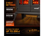 1800W Portable Freestanding 22-inch Electric Fireplace Stove Heater Thermostat 3D Flame Effect