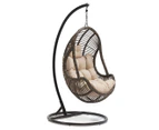 HelloFurniture Arcon Outdoor PE Rattan Hanging Chair - Dark Brown
