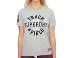 Superdry Women's Collegiate Athletic Union Crewneck Tee / T-Shirt / Tshirt - Grey Marle