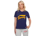 Superdry Women's Collegiate Cali State Crewneck Tee / T-Shirt / Tshirt - Neptune Blue