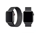 Strapify Metal Mesh Watch Watch Band With Steel Magnetic Absorption Loop For Apple Watch SE/6/5/4/3/2/1(Black)