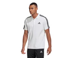 adidas AEROREADY Essentials Pique 3 Stripes Polo Shirt - White/Black -  Mens