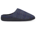 Kenneth Cole Men's Reaction Flannel Memory Foam Clog Slippers - Charcoal/Navy
