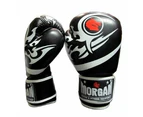 Morgan Elite Boxing & Muay Thai Leather Gloves (8 -12 & 16oz) - Black