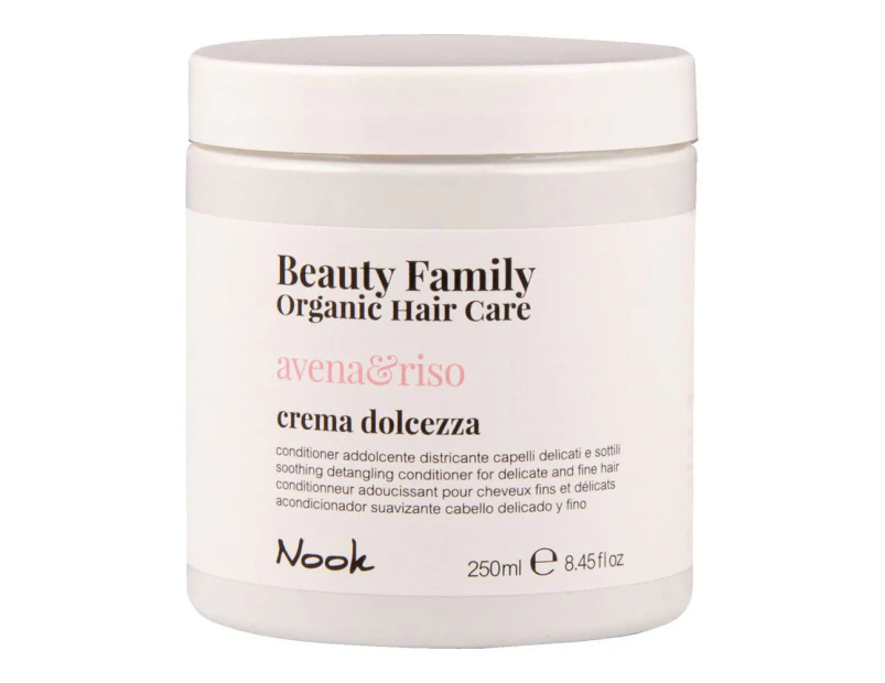 Nook Beauty Family Organic Hair Care Avena&Riso Crema Dolcezza 250ml - Soothing detangling conditioner for delicate and fine hair