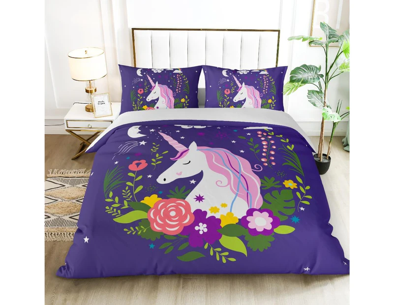 My Unicorn Purple Quilt/Doona Cover Set