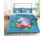 My Unicorn Blue Quilt/Doona Cover Set