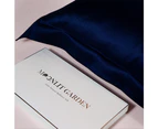 Moonlit Garden Both - Sided Wide Brim 100% Pure Luxe Mulberry Silk Pillowcase - Navy