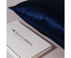 Moonlit Garden Both - Sided 100% Pure Luxe Mulberry Silk Pillowcase - Navy