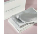 Moonlit Garden Both - Sided 100% Pure Luxe Mulberry Silk Pillowcase With Sleep Eye Mask In One Set - Silver