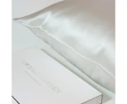 Moonlit Garden Both - Sided 100% Pure Luxe Mulberry Silk Pillowcase - White