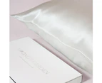 Moonlit Garden Both - Sided 100% Pure Luxe Mulberry Silk Pillowcase - White