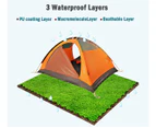 2 Person Portable Outdoor Lightweight Cycling Hiking Backpacking Camping Waterproof Tent - Orange