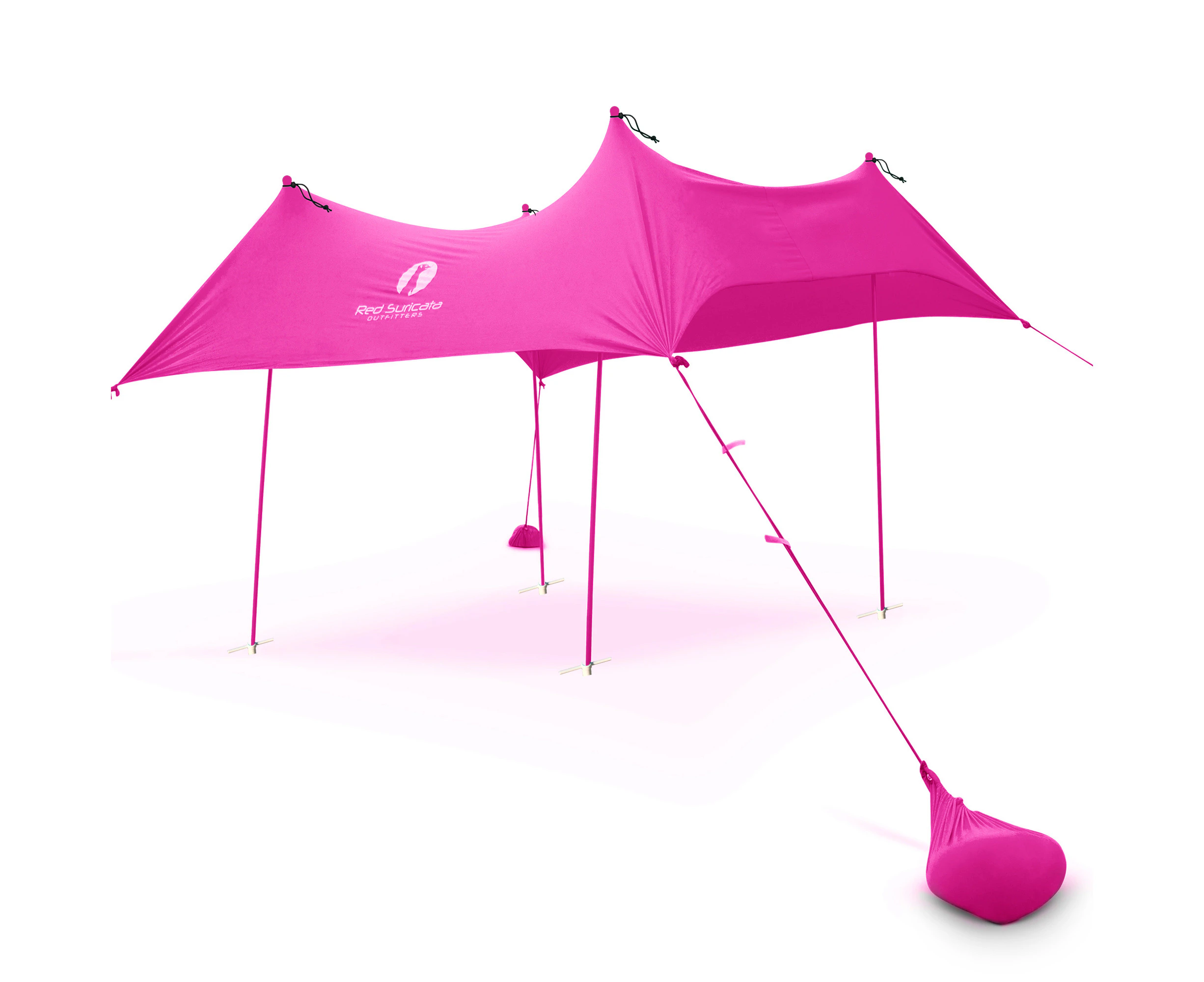 Red Suricata Family Beach Sun Shade Canopy - Pink