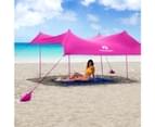 Red Suricata Family Beach Sun Shade Canopy - Pink 8