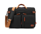 CoolBELL 15.6 Inch Convertible Backpack Messenger Laptop Bag-Black