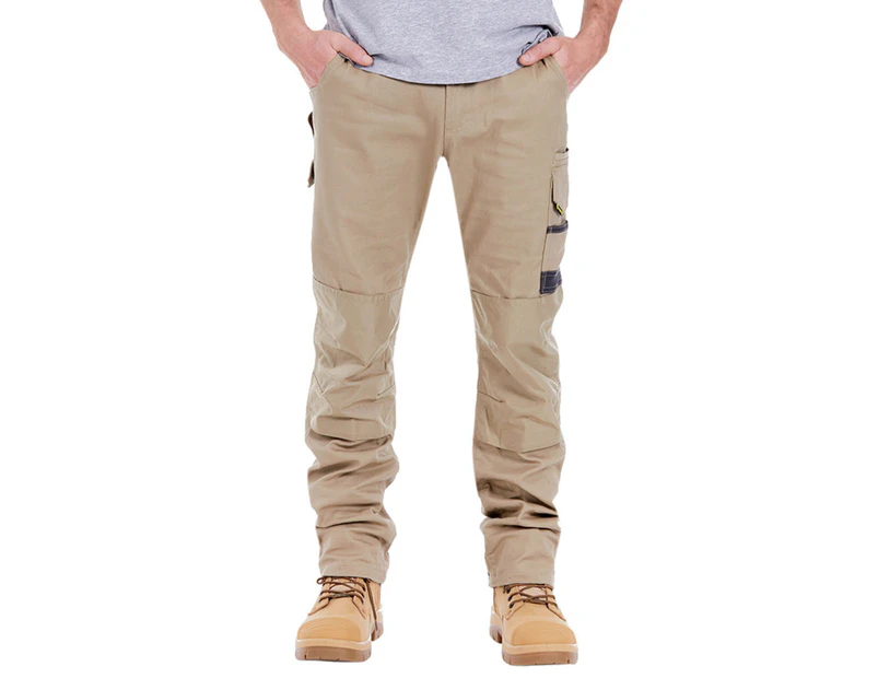 Tradie Men's Flex Contrast Cargo Pants - Khaki