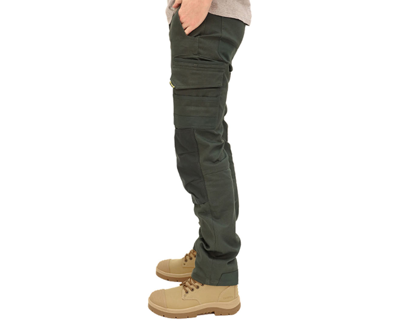 Tradie Men's Flex Contrast Cargo Pants - Green