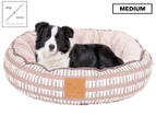 Mog & Bone Medium 4 Seasons Reversible Circular Dog Bed - Latte/Mosaic