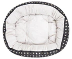 Mog & Bone Medium 4 Seasons Reversible Circular Dog Bed - Black/Cross