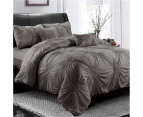 Stone Circle Ruched Large Diamond Pintuck Dyed Quilt/Doona Cover Set