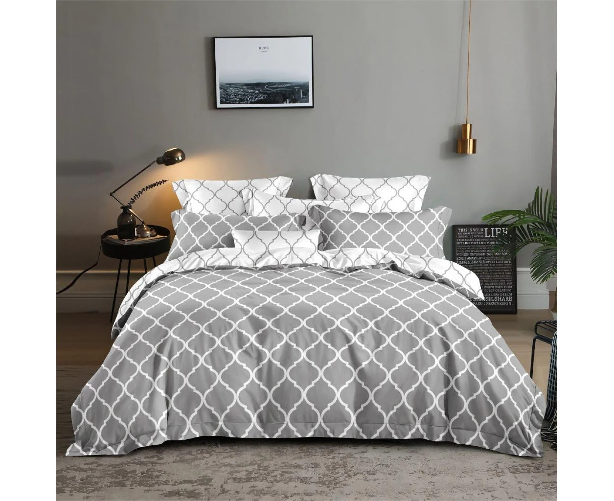 Geometric Design Quilt Doona Duvet Cover Set