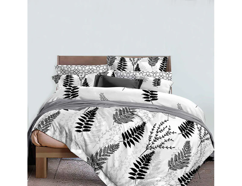 FLORA LEAVES Design Soft Quilt Doona Duvet Cover Set