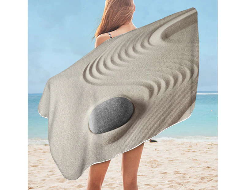 Smooth White Sand Microfiber Beach Towel