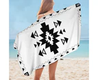 Black and White Aztec Design Microfiber Beach Towel