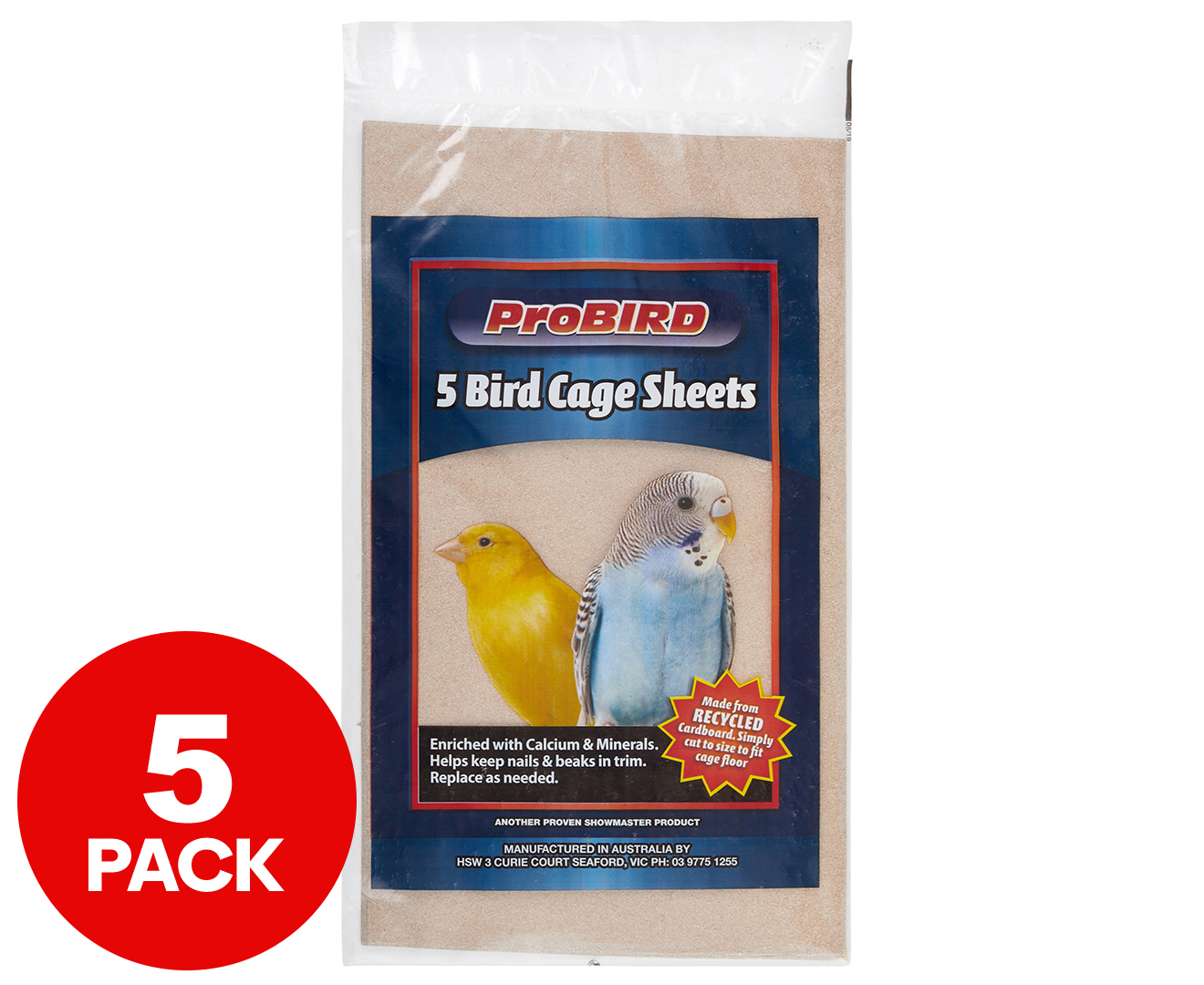 ProBird Bird Cage Sand Sheets 5pk | Catch.com.au