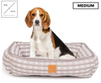Mog & Bone Medium Bolster Dog Bed - Latte/Inverted Mosaic