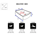 Mog & Bone Medium Bolster Dog Bed - Navy/Check