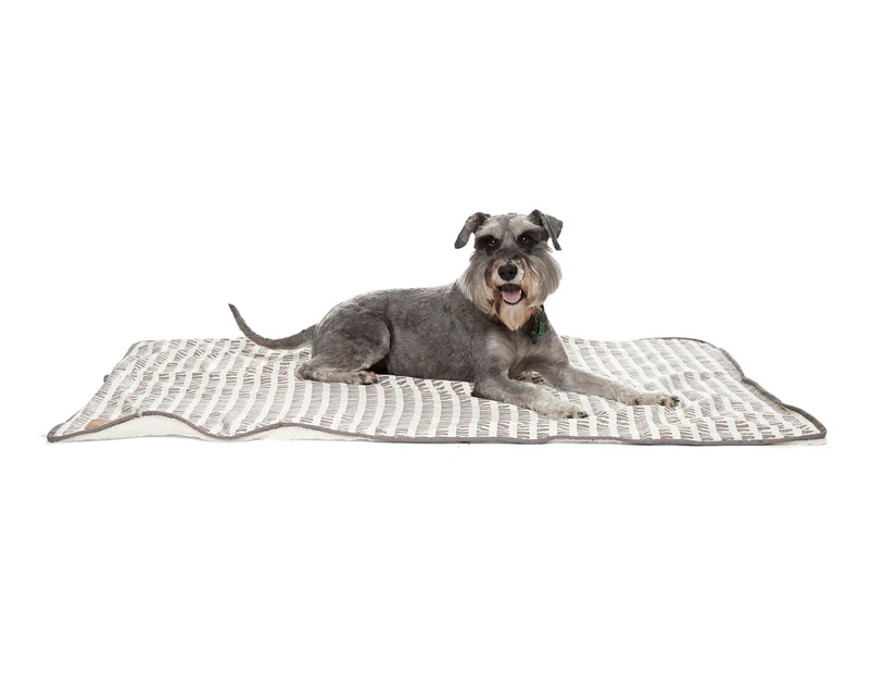 Mog & Bone 130x90cm Fleece Dog Blanket - Latte/Mosaic