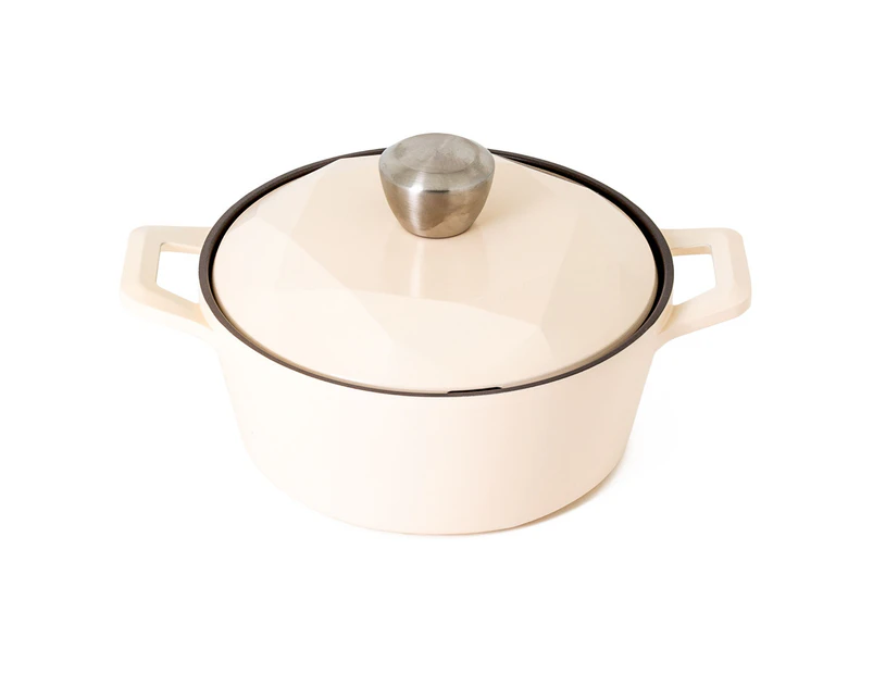 Neoflam Carat 20cm Casserole Non-induction with Die Cast Lid Ivory -