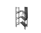 Lazy Maisons Multi-Functional Foldable 4 Tier Mobile Storage Rack Cart Metal Frame