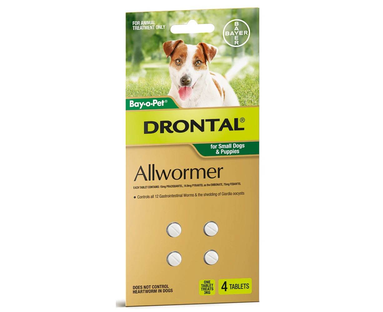 Drontal Dogs Small Wormer Tablets 4 Pack