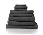 Royal Comfort Eden Egyptian Cotton 600GSM 8 Piece Luxury Bath Towels Set - Granite 8 Piece Granite