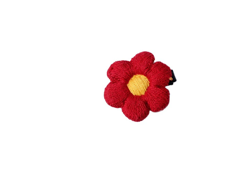 Elecool 3 Pack Red Flowers Hair Clips for Girl Hair Accessories