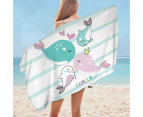 Kids Design Cute Whale Family Microfiber Beach Towel