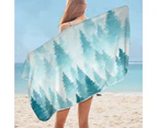 Art Painting of Pine Forest Microfiber Beach Towel