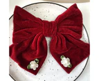 Elecool Bowknot Ties Hair Clips - Red