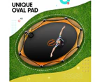 Kahuna 8ft X 14t Outdoor Orange Oval Trampoline With Safety Enclosure And Basketball Hoop Set