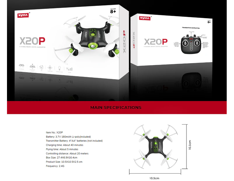 X20P 4 Channel Remote Control Quadcopter