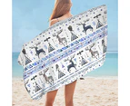 Purplish Native American Art Pattern Stripes Microfiber Beach Towel
