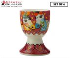 Set of 6 Maxwell & Williams Love Hearts Egg Cup - Zig Zag Zebras