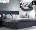 Milano Décor Luxury Gas Lift Double Bed Frame & Headboard - Charcoal