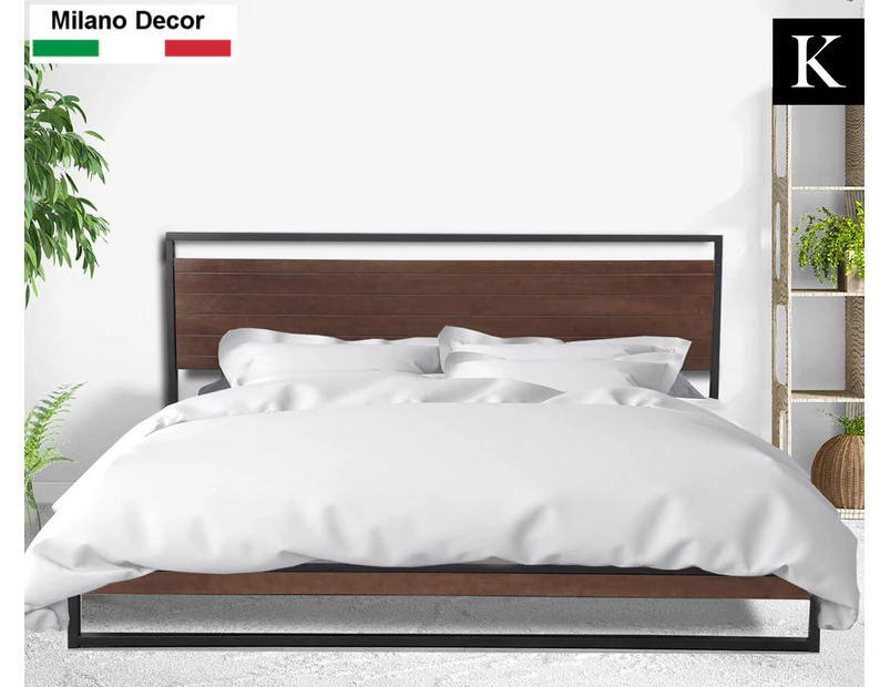 Milano Decor Azure King Bed Frame & Headboard - Black