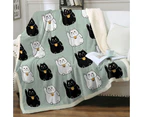 Black and White Lucky Cats Throw Blanket